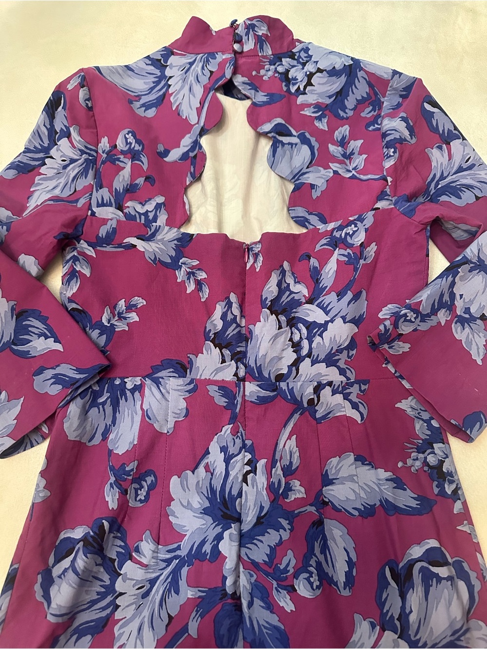 Anthropologie Maeve Purple Blue scalloped Floral Dress 38812 - Picture 4 of 9